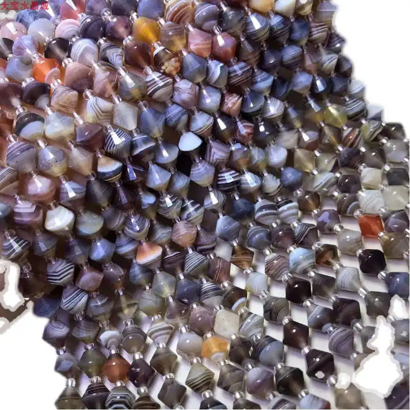 

Natural Botswana Agates Stone Loose Beads 8mm Faceted Flying Saucer Shaped DIY Jewelry Making Accessories 38cm yw27