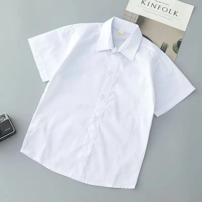 Baby kids boys Blouse Short sleeves shirts for children boys spring summer lace cotton