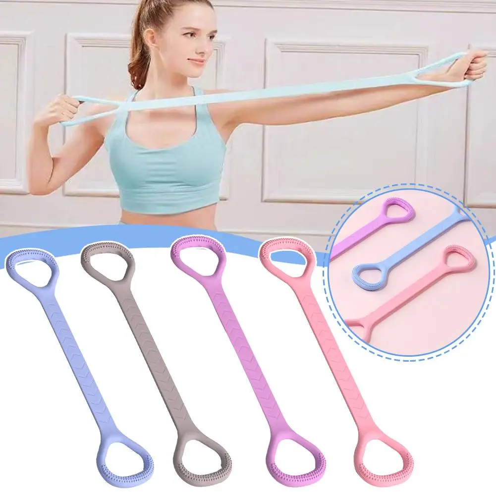 

8-Figure Silicone Resistance Band Arm Back Shoulder Yoga Rope Fitness Exercise Band Stretching Elastic G9K8