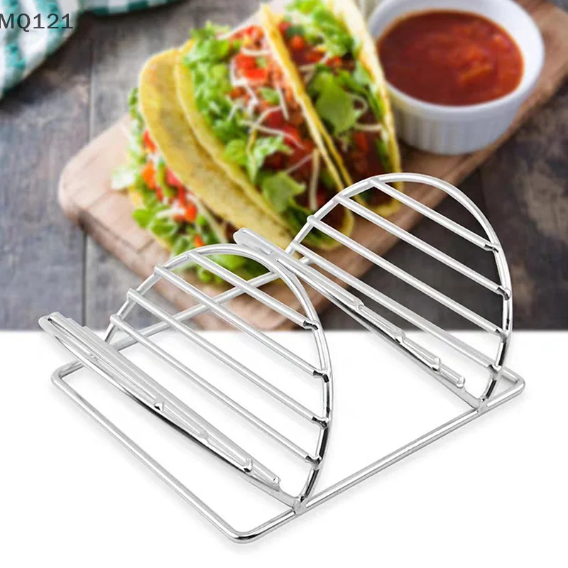 Stainless Steel Taco Holder Stand - 3/4 Grid Taco Shell Rack, Oven Safe, For Kitchen & Restaurant