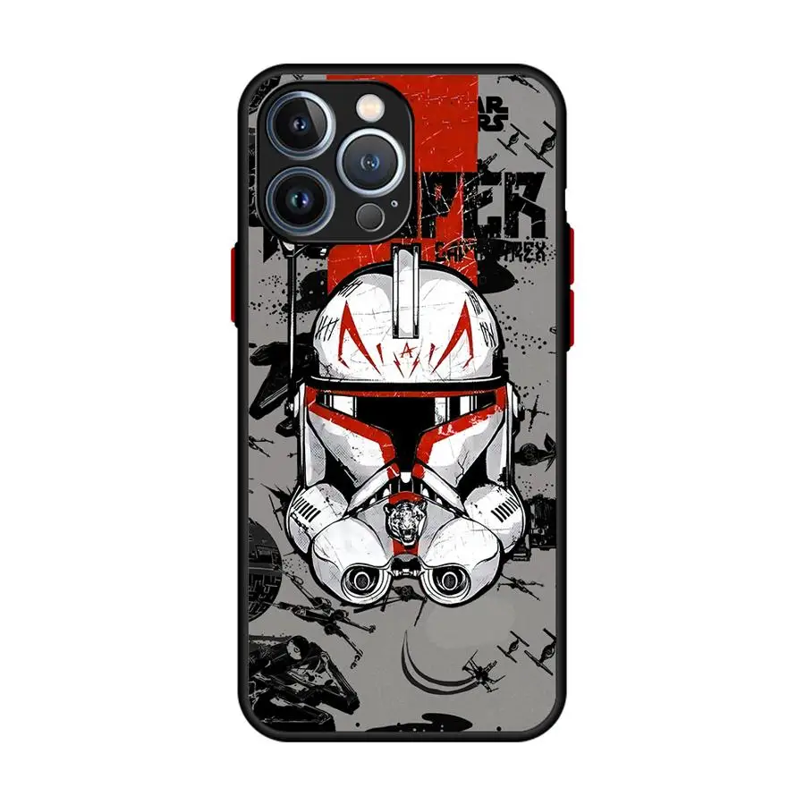 Funda de teléfono para iPhone 13 15 11 12 16 Pro Max 14 Plus 12 Mini 7 8 XR XS 15Pro MAX Disney S-Star Wars Cool cubierta mate a prueba de golpes