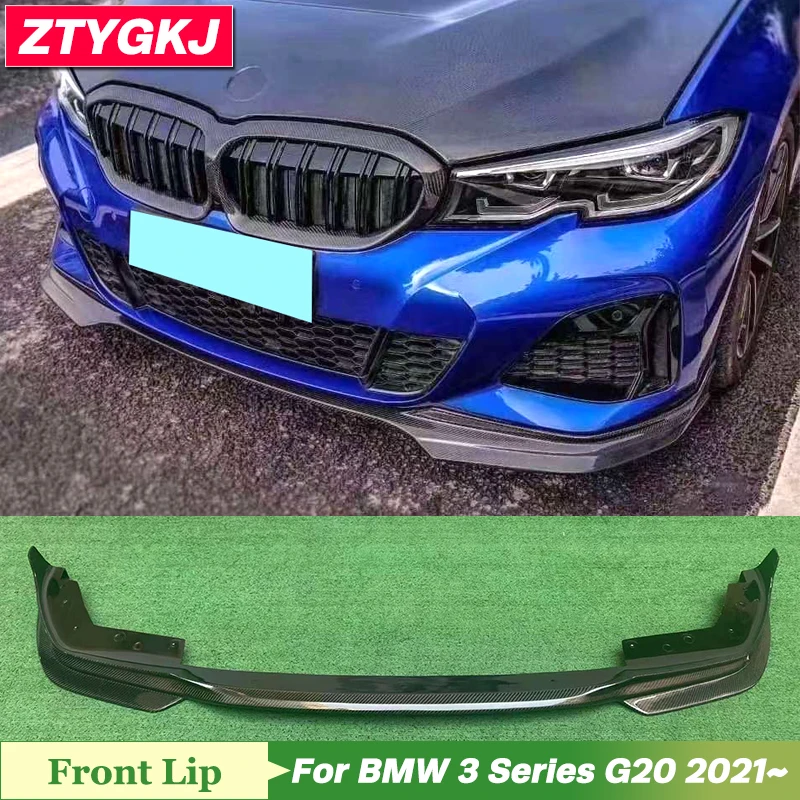 

High Quality Carbon Fiber Material Front Bumper Lip Spoiler Trims For BMW 3 Series G20 2021 Up