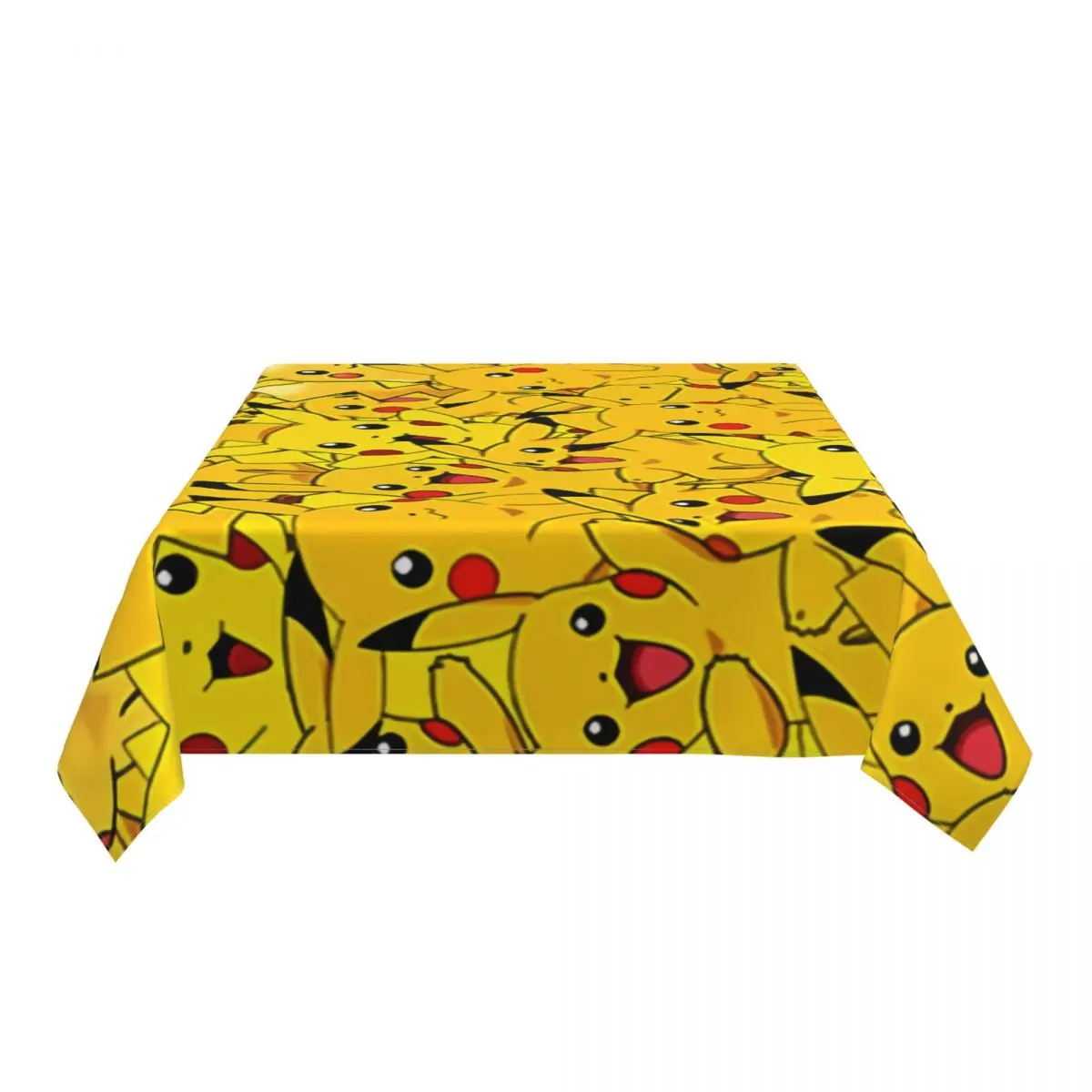 Custom Rectangular Pikachus Anime Cartoon Video Games Tablecloth Fit 40"-44" Elastic Edge Table Cloth Table Covers 3