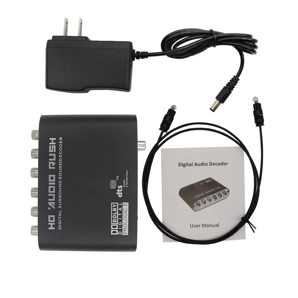 Digital to Analog 5.1 Channel Stereo AC3 Audio Converter Optical SPDIF Coaxial AUX 6 RCA Sound Decoder Amplifier | Электроника