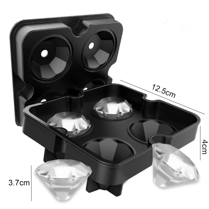 Description Picture 5 of item3D Silicone Diamond Skull Tray Ice mold Stackable Silicone Ice Cube Molds for Whiskey Cocktails Beverages Iced Tea Bloom Rose