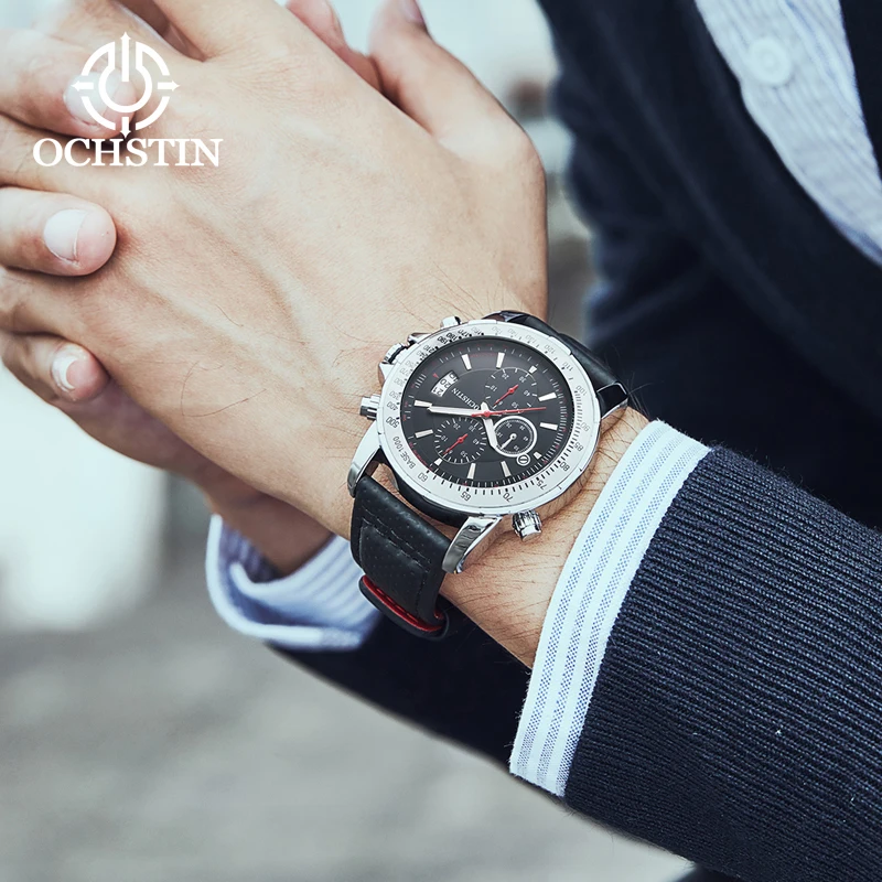 Ochstin's Personalized Trend New 2024 Pilot Series Multi functional Quartz Movement Waterproof Watch Men's Quartz Watch