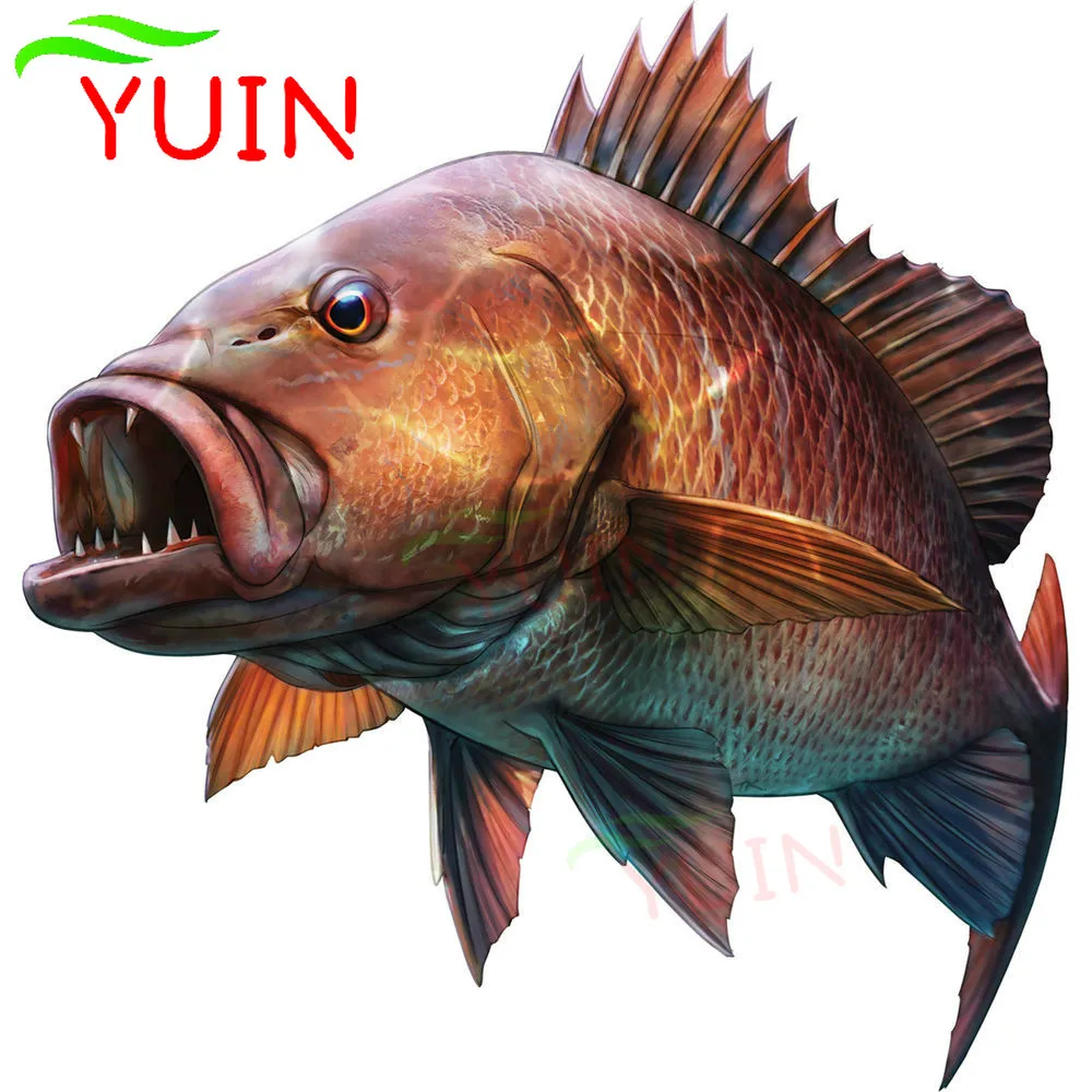 

Car Sticker Motorcycle Decals Large Mouth Bass Fish Decorative Accessories Creative PVC Window Bumper Waterproof Decal 20*19cm