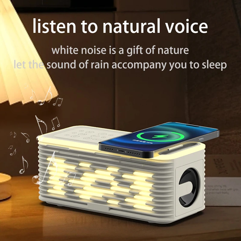 CRELANDER Y19 Speakers Wireless Charger Denoise HiFi Stereo Sound Equipment RGB LED Flashing Portable 5.3 Bluetooth Speaker 3