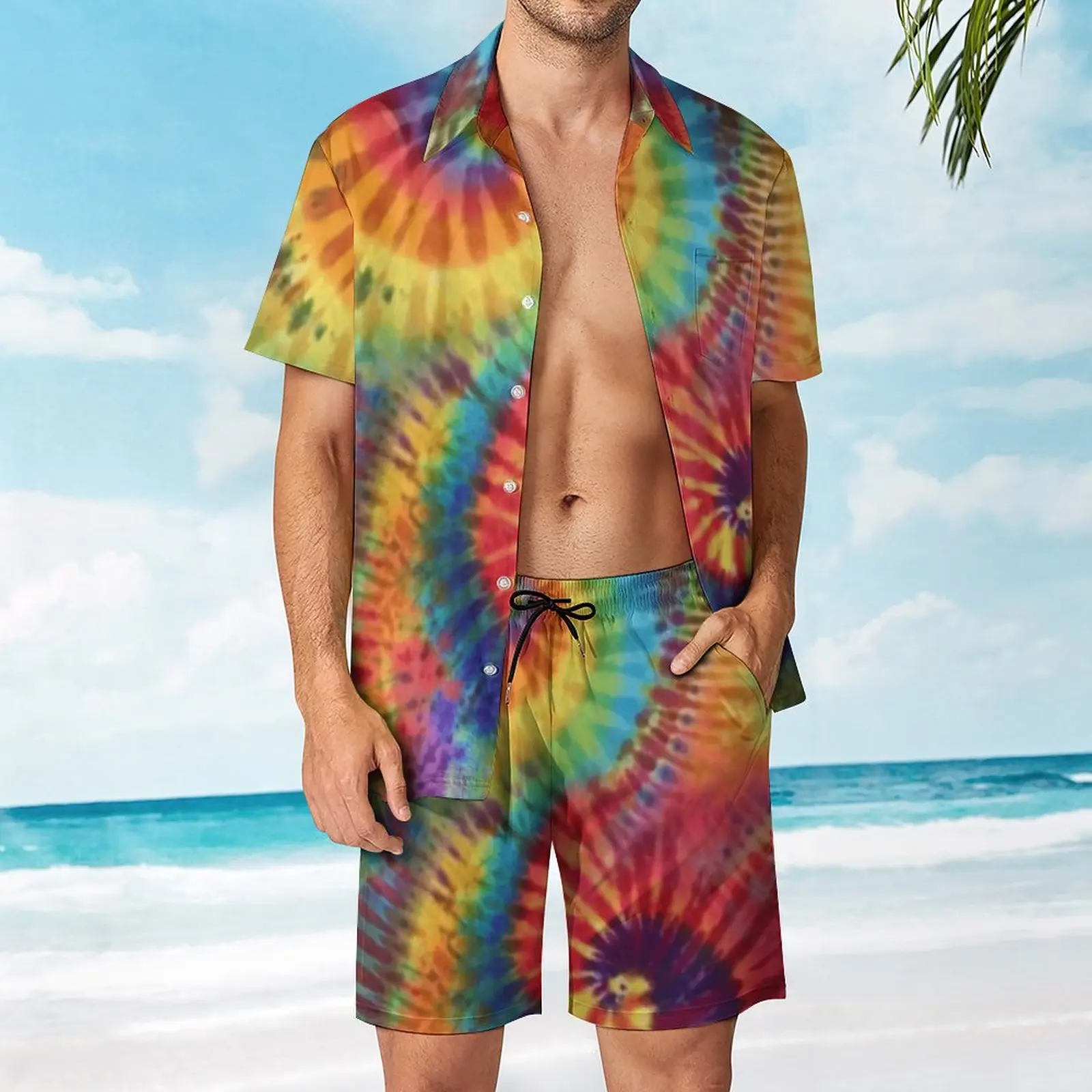 

Sisters Tie Dye G Men's Beach Suit Funny 2 Pieces Pantdress Vintage Home USA Size