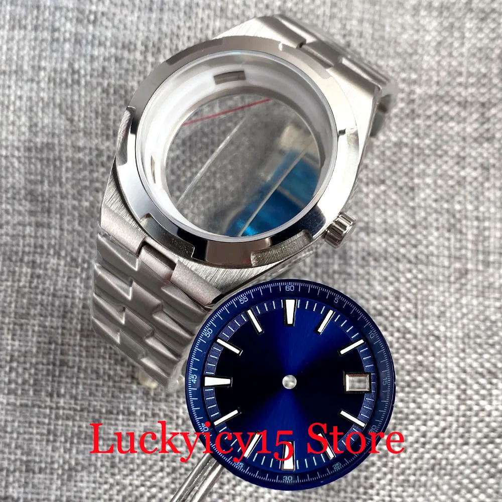 Enhanced Stainless Steel Watch Case with Sapphire Glass Back and Push-Pull Crown, 41MM