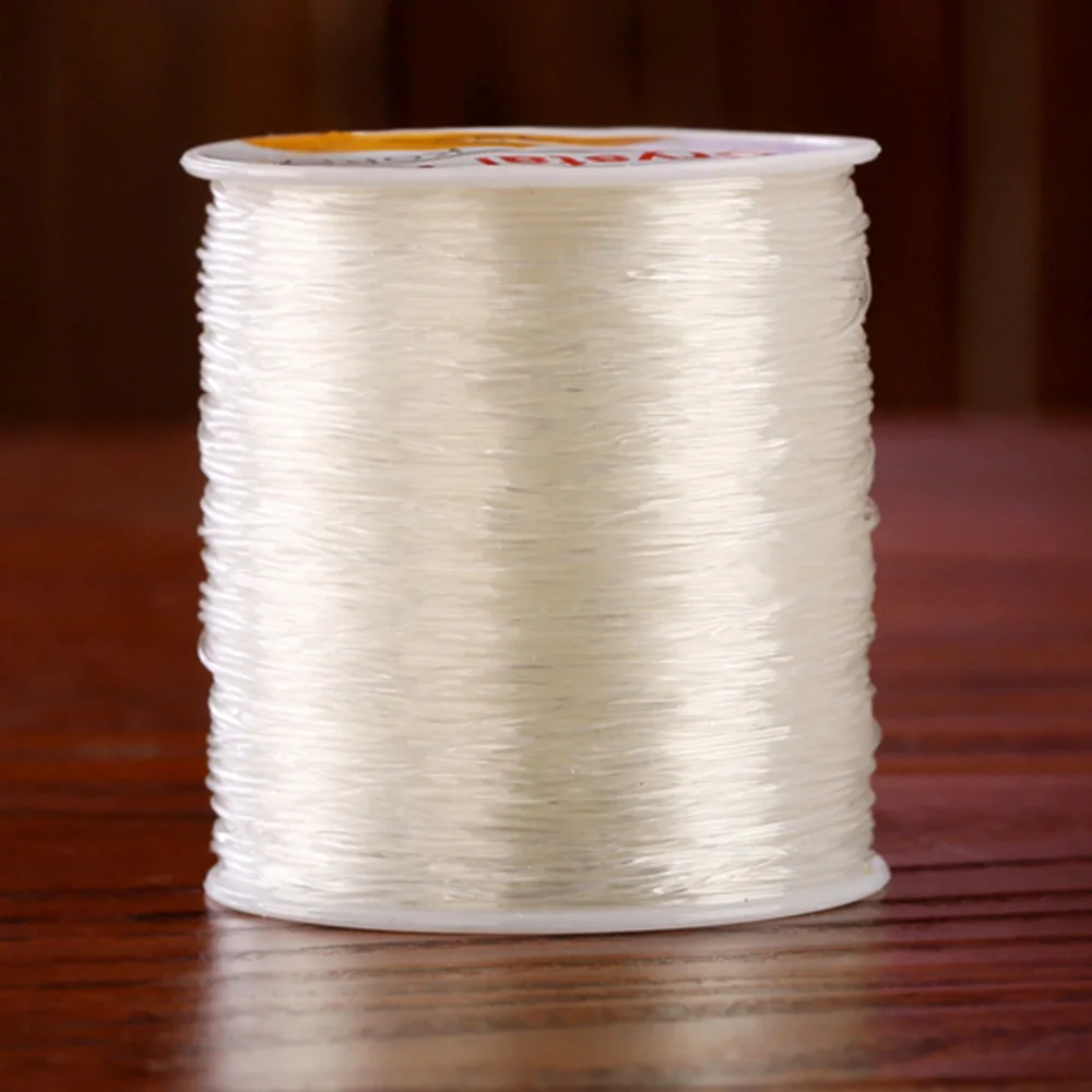 100M Transparent 0.8mm Round Transparent Crystal Fish Silk Thread DIY  Beaded Elastic Rope - AliExpress