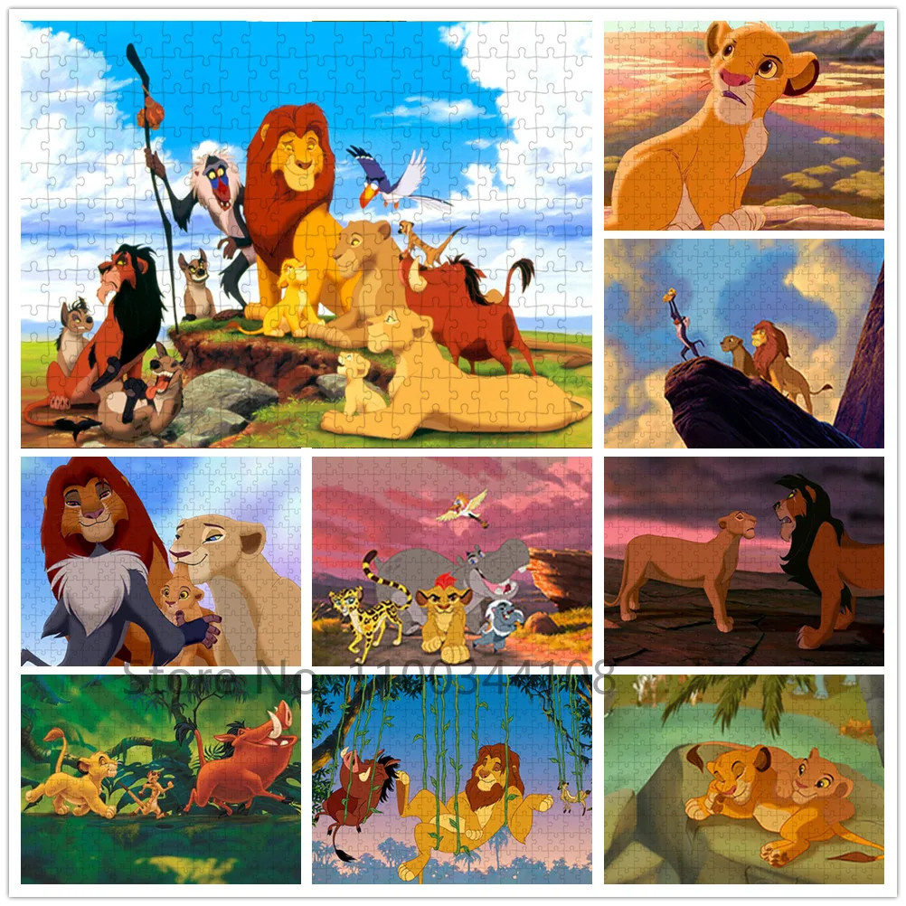 Série disney quebra-cabeças o rei leão personagens jogos quebra-cabeças  clássico dos desenhos animados mufasa sarabi pumba jogos de tabuleiro  brinquedos da família