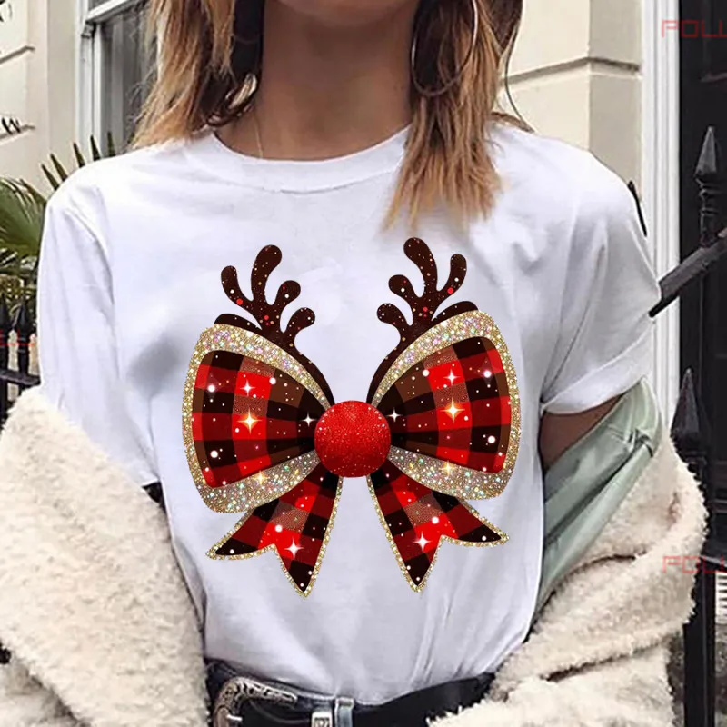 Christmas Reindeer T-Shirt - Christmas ELK Plaid Tshirt Gift