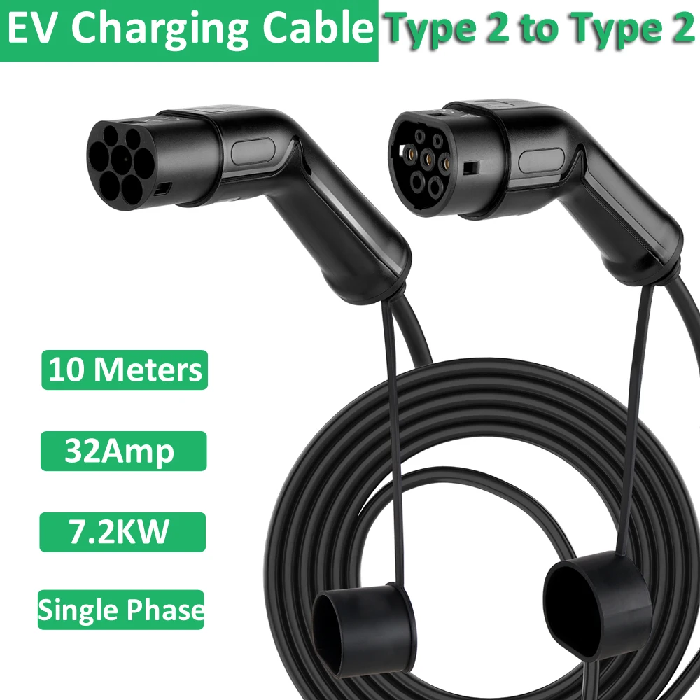 Mennekes Type 2 Female To Male Ev Charging Cables 16a 32a Mode 3 Iec62196  Ev Charger Adapter For Eu Ev Cars Type 2 To Type 2 - Tool Parts - AliExpress