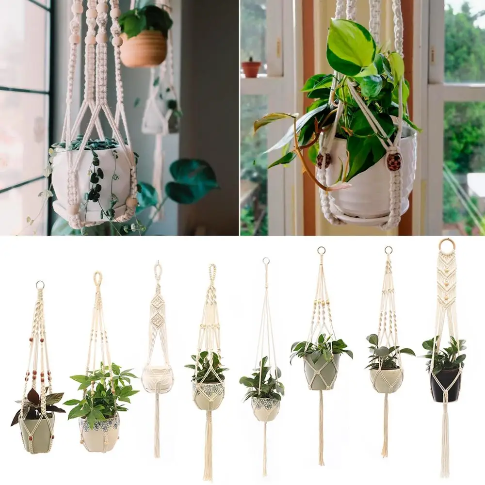 Artificial Macrame Hanging Plant Baskets 2
