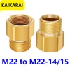 Pressure Washer Coupler M22 15mm Female Thread to M22 14mm Male Quick Fitting For Washer Gun Connection Hose Nozzle Car Wash 1