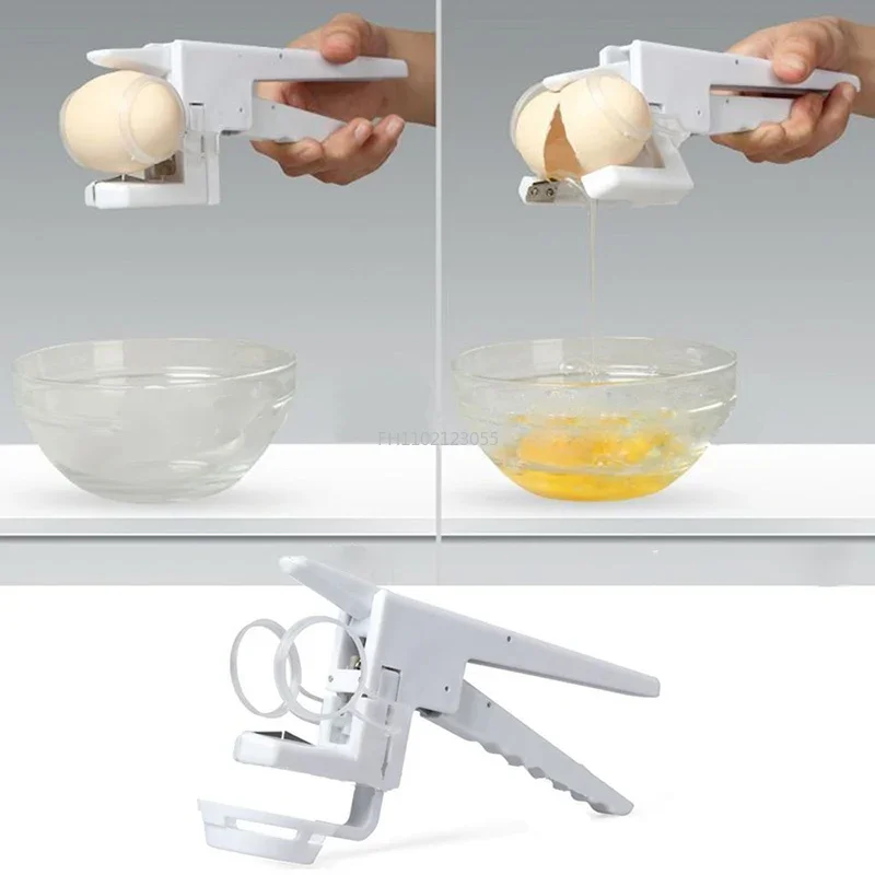Egg Shell Cracker Easy Separator Creativity Handheld Egg Opener Egg Breaker Kitchen Gadget Tool With Quick Separation Eggs