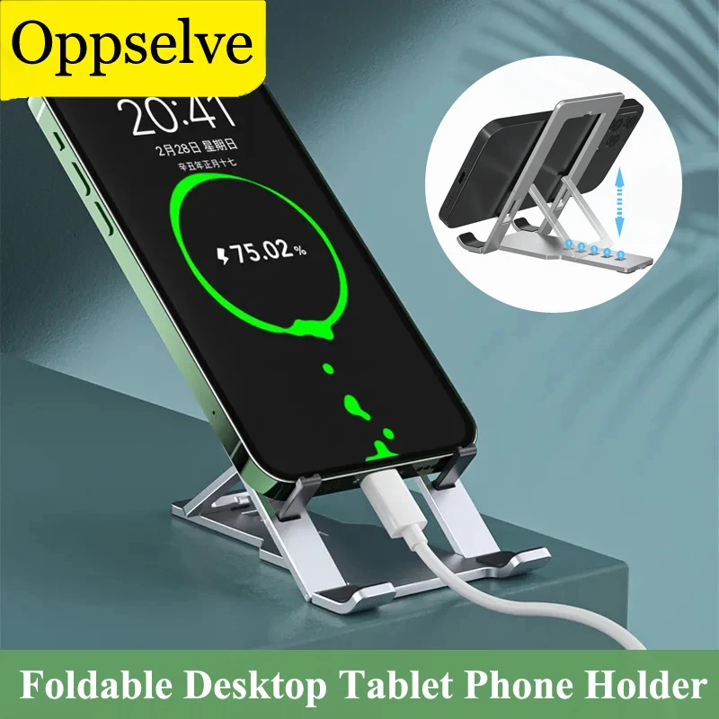 

Upgrade Metal Desktop Folding Tablet Phone Holder Adjustable Cellphone Kickstand For iPad iPhone 15 14 Pro Xiaomi Huawei Mate 60