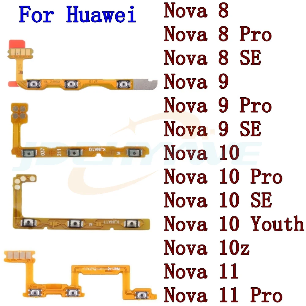 

Power ON OFF Mute Switch Control Key Volume Button Flex Cable For Huawei Nova 8 9 SE Pro 10 Youth 11 Pro 10SE Replacement Parts