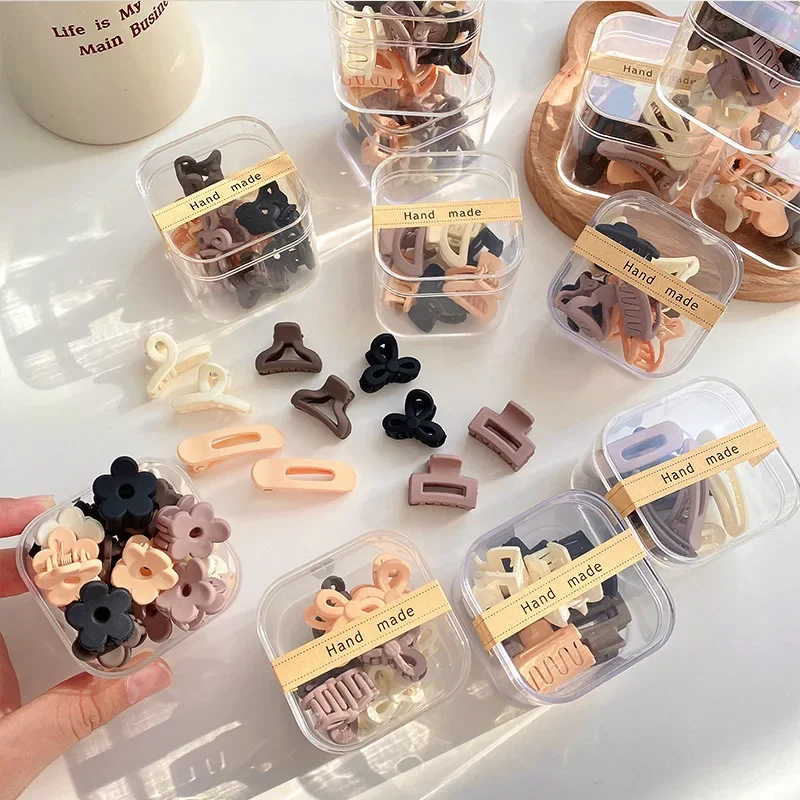 10Pcs/Box Mini Crab Hair Claws Clips for Kids Girls Sweet Style Small Bangs Hairpin Barrettes Headwear Fashion Hair Accessories