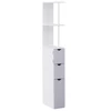 HOMCOM 54" Tall Bathroom Storage Cabinet, Freestanding Linen Tower With 2-Tier Shelf And Drawers, Narrow Side Floor Organizer, W 1