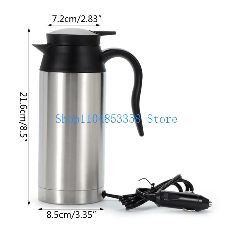 652F 12V/24V 자동차 전기 여행 주전자, 자동차 용 휴대용 전기 차 커피 주전자, 물 보일러 히터 자동 차단