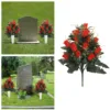 Artificial Flowers for Christmas Cemetery Flower 24 Bud Roses For Cemetery Vases Orchid Branches Artificial 1