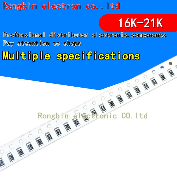 

100PCS 1206 SMD resistor 1% 1/2W 16K 16.5K 17.4K 18K 18.7K 19.1K 19.6K 20K 21K