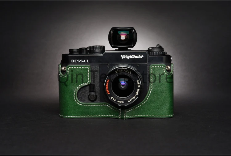 Per Bessa R L Custodia Per Mezza Fotocamera In Vera Pelle Fatta A Mano Con Strato Superiore