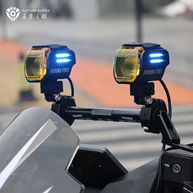 

Светодиодные мотоциклетные огни Future Eyes UF1 Viper, Проводные или беспроводные переключатели, противотуманные фары, дорожная подсветка, приблизительная идентификация