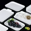Flat Melamine Kitchen Storage Trays Pastry Bread Restaurant Plates Large White Menu Dishes Plastic for Dinner Persentation 4