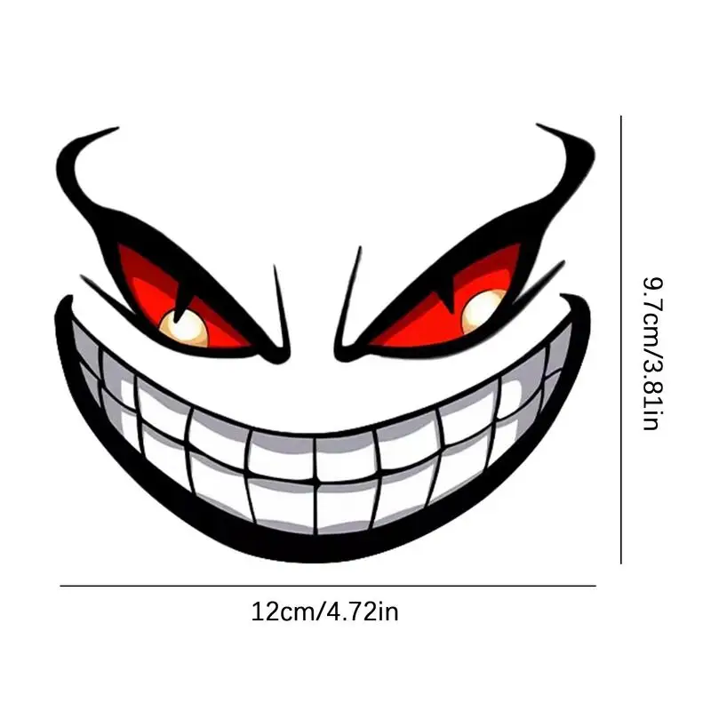 Devil Eyes Smile Car Motorcycle Stickers Helmet Fairing Rear Window Decoration Decal Electric Car Motorcycle Reflective Stickers
