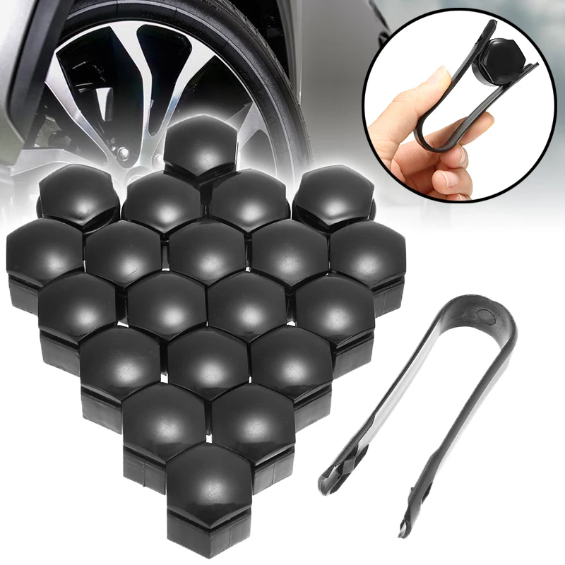 

20pcs 19mm Black Auto Hub Screw Cover Dust Proof Car Wheel Nut Caps Universal Car Wheel Auto Hub Screw Cover