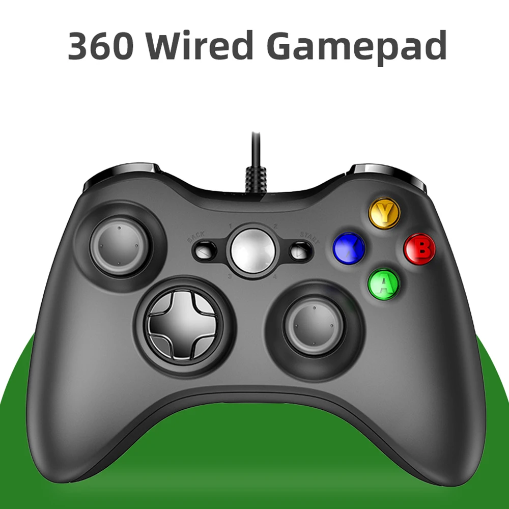 360 wired gamepad  ，PC wired game controller  supports Steam and can adapt to Win7/8/10/11，supports  360 slim，Built in motor