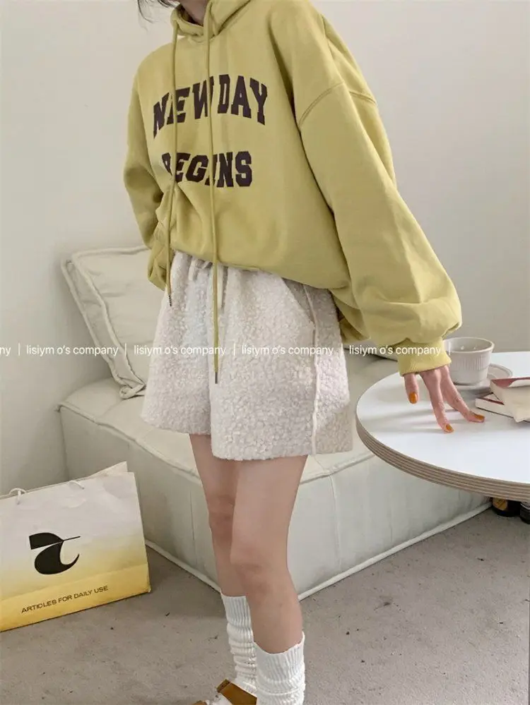 Shorts Women Drawstring Ladies Lovely Cozy Schoolgirl Fashion Pure Color Empire All-match Preppy Tender Bottom Ulzzang Street bike shorts