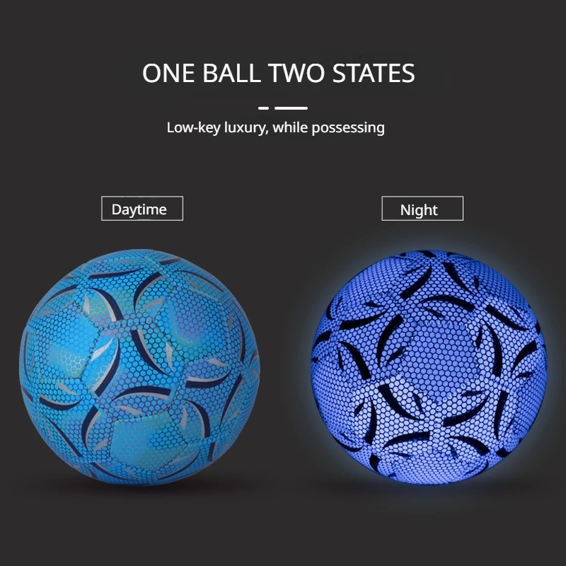 Luminous Football Size5 Machine-stitched Reflective Football Pu Training Game Adult Luminous Soccer Training Equipment
