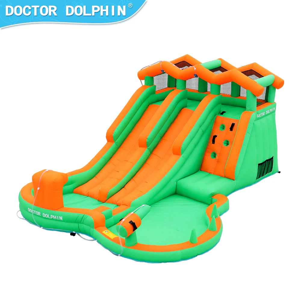 

Bounce & Blast Inflatable Water Slide Park – Heavy-Duty for Outdoor Fun - Climbing Wall, Slide, Bouncer & Splash Pool