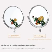 Telescopic Dressing Mirror Wall Mounted 8 Inch Magnifying Two-Sides Mirror Space Aluminum Black Makeup Mirror Cosmetic Lady Gift 2