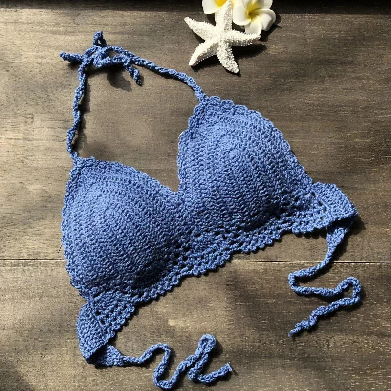 Handmade Knitting Sexy Women Casual New Fashion Summer Beach Beachwear Bikini Bra Swimwear Swimsuit Undies Swimming Beach - Image 5