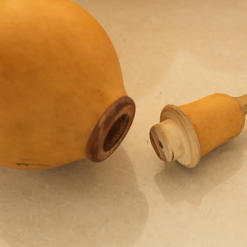 Traditional Chinese Natrual Gourd Good Luck Wu Lou Natual Dry Hu Lu Wooden Cucurbit Fengshui Bagua Hanging Amulet Decent Gift