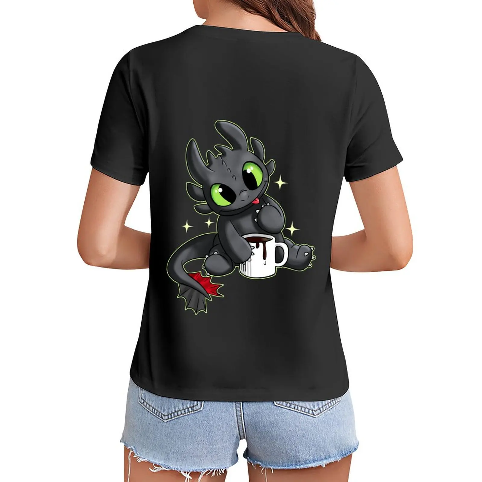

Fury black coffee T-Shirt new edition female oversized korean Women's clothes