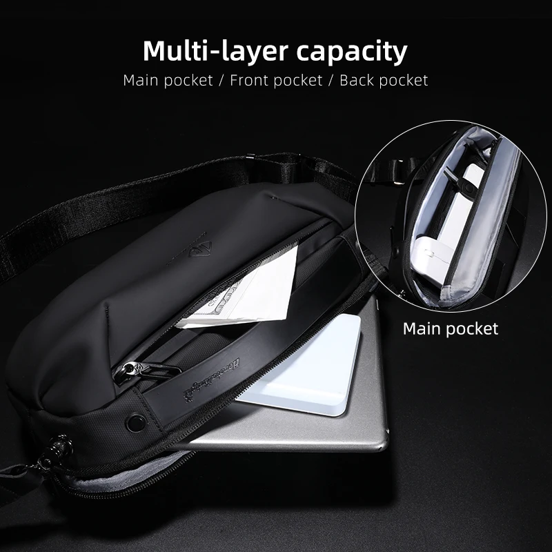 Heroic Knight Waterproof Crossbody Bag Men High Quality Messenger Bag for Mini IPad Casual Stylish Simplicity Fanny Pack for Man