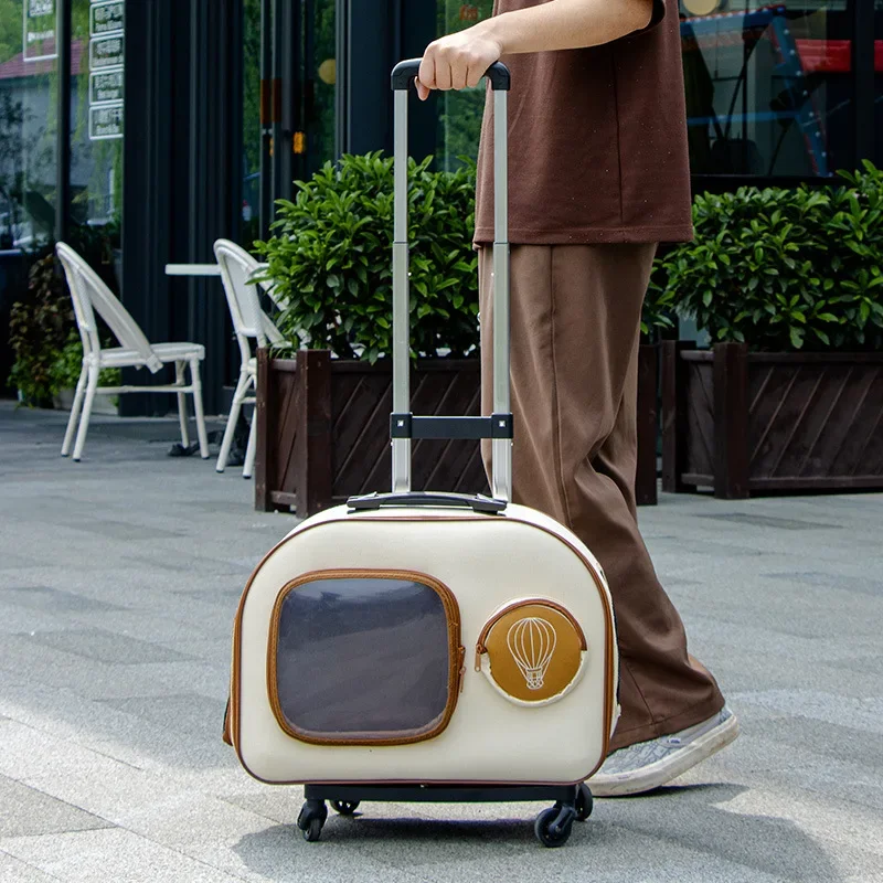 Transparent Bubble Transport Bag, Pet Trolley Suitcase Carrier, Pet Outing Case, Backpack, Cats Transport, Extendable Conveyor