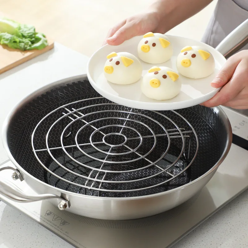 Grille Vapeur Acier Inoxydable 304 - 17.7 Cm, Pour Autocuiseur, Marmite, Cuisson Vapeur Saine, Facile à Nettoyer