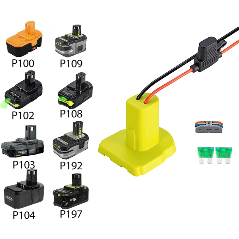 For Ryobi One Plus 18V battery adapter DIY lithium-ion battery for electric  tools 12AWG cable