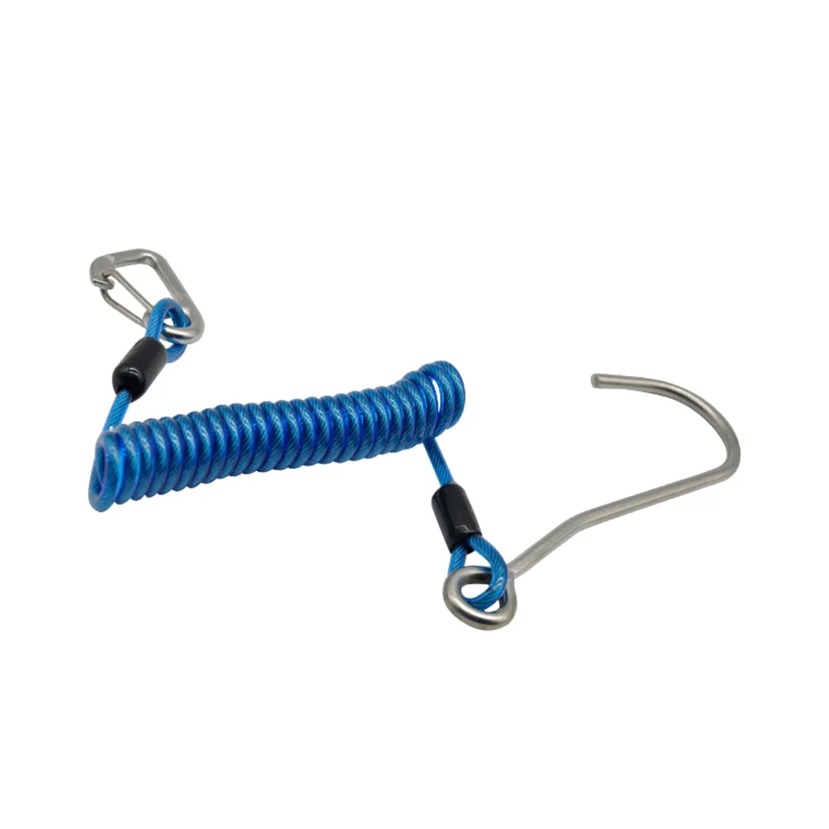 

Single Head Dive Reef Rafting Hook Stainless Steel Reef Hook Spiral Coil Spring Cord Dive Safety Accessory - Blue