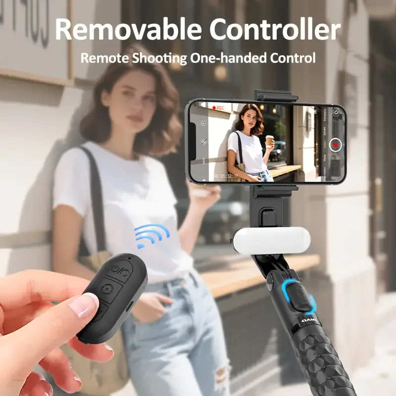 Cardan 1 Axe avec Télécommande Bluetooth et Trépied pour Smartphone