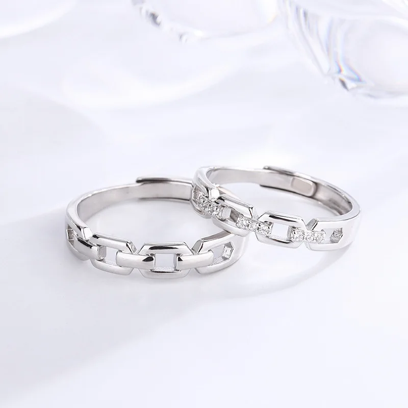 

2023 Couple Ring Pair S925 Sterling Silver Male and Female Pair Light Luxury Wedding Ring Plain Ring Pair Birthday Gift