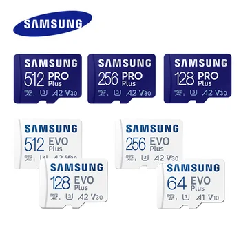SAMSUNG EVO/PRO Plus Memory Card 64G A1 Micro SD Card 128G 256G 512G U3 A2 V30 Drive Recorder Monitor Camera Dedicated TF Card