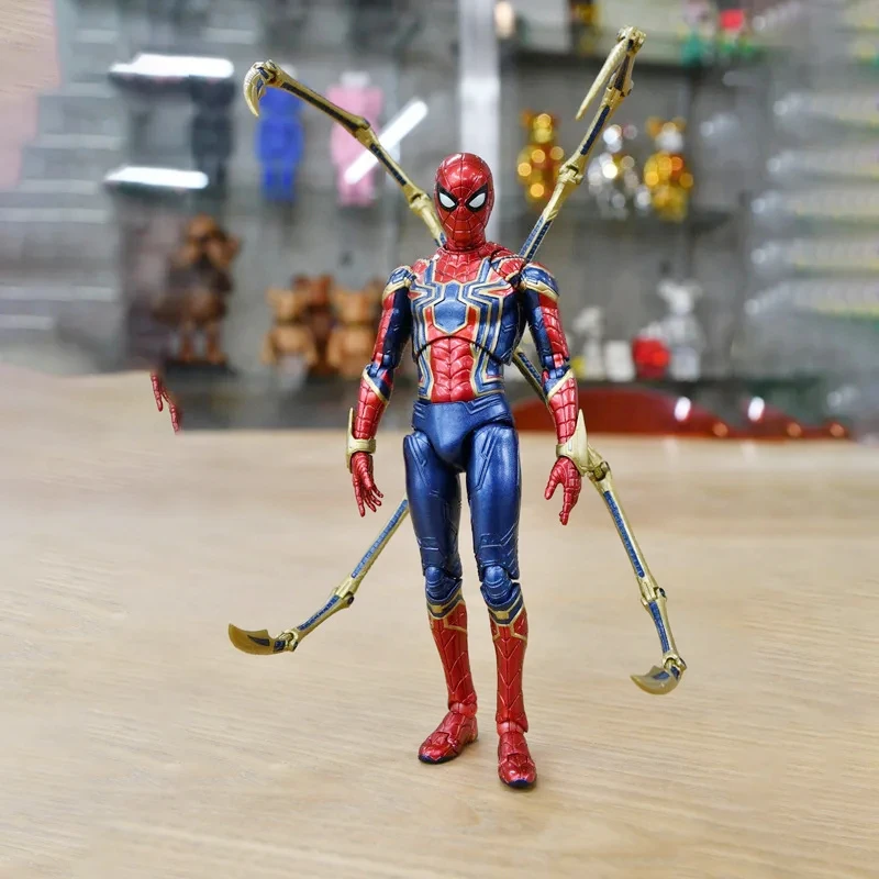 

New Marvel Avengers Movie Iron Spider-Man Character Mannequin PVC Sculpture Series Model Toys Children's Holiday Gift HotToys